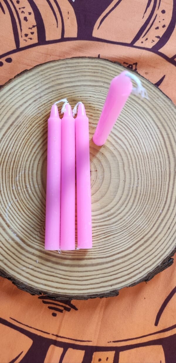 Vela de soja pequeña para rituales - Rosa - Imagen 3