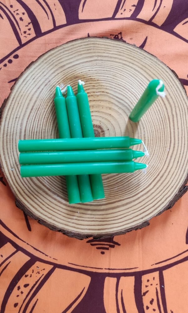 Vela de soja pequeña para rituales - Verde - Imagen 2