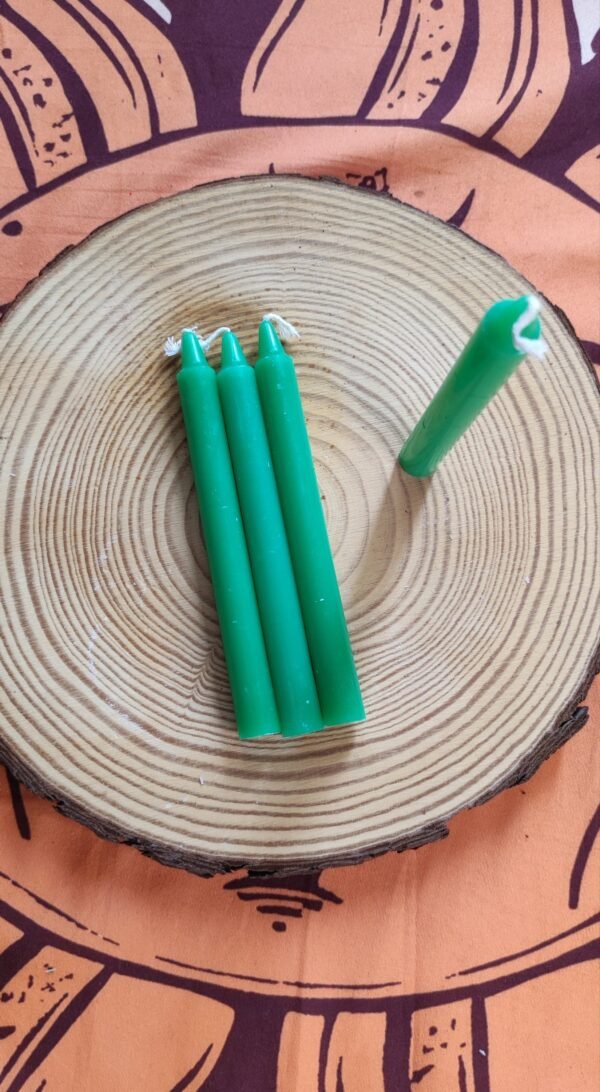 Vela de soja pequeña para rituales - Verde - Imagen 3