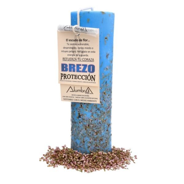 Vela Ritualizada con Brezo: Protección