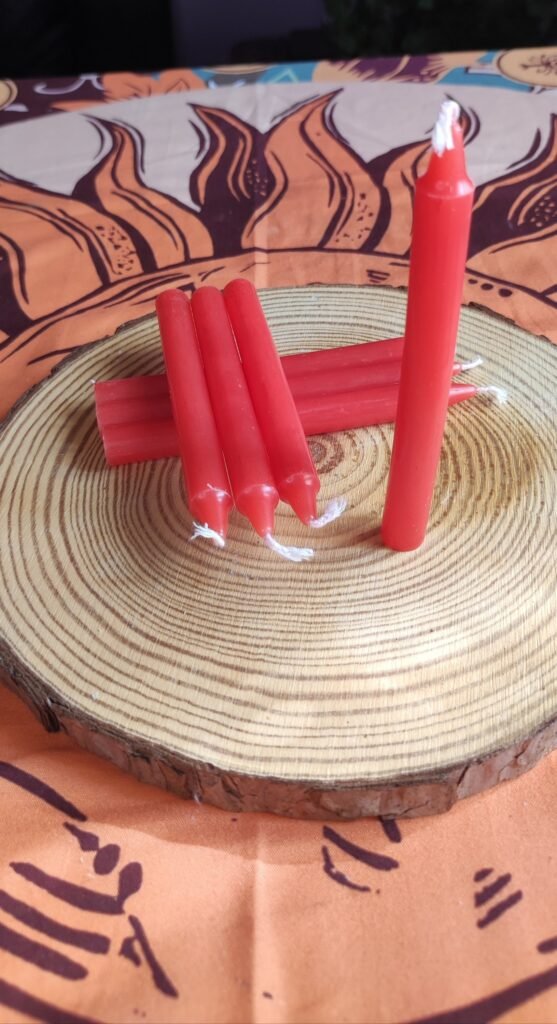 Vela de Soja Pequeña para Rituales - Rojo