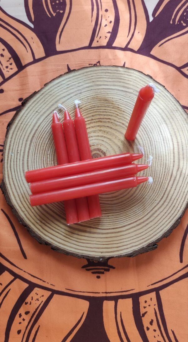 Vela de Soja Pequeña para Rituales - Rojo - Imagen 2