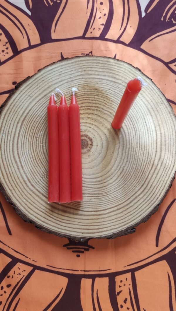 Vela de Soja Pequeña para Rituales - Rojo - Imagen 3