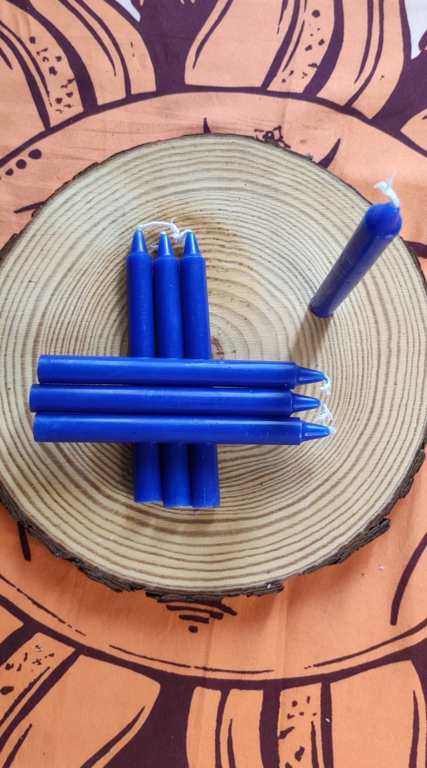 Vela de Soja Pequeña para Rituales - Azul - Imagen 2