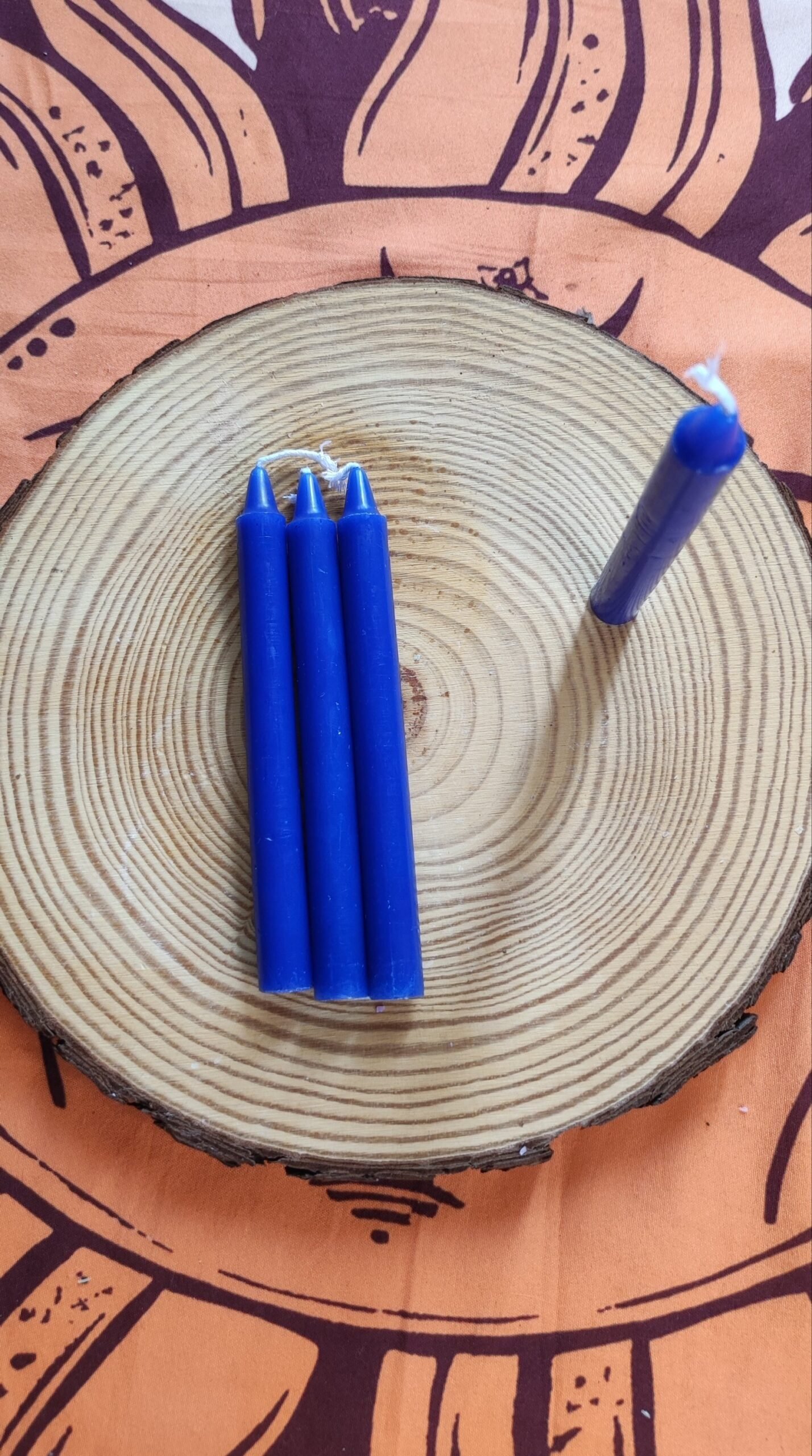 Vela de Soja Pequeña para Rituales - Azul - Imagen 3