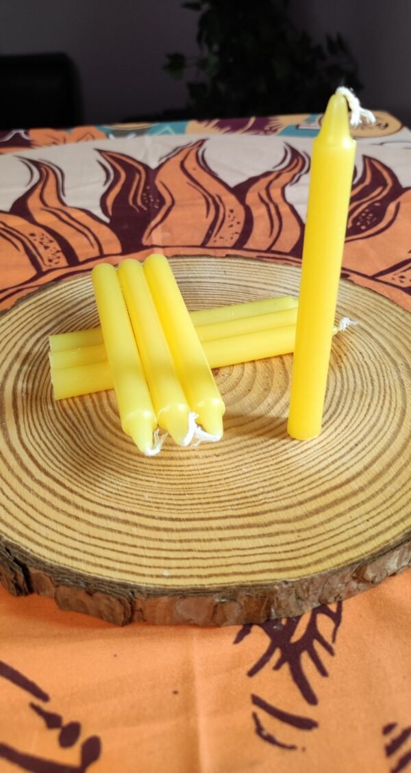 Vela de Soja Pequeña para Rituales - Amarillo