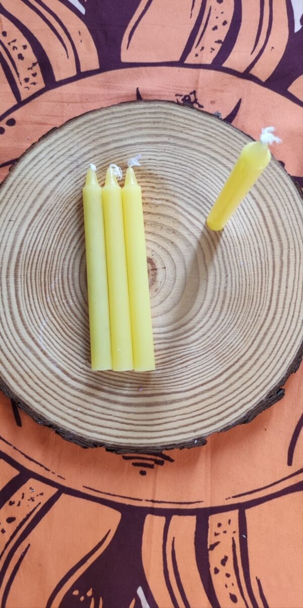 Vela de Soja Pequeña para Rituales - Amarillo - Imagen 3