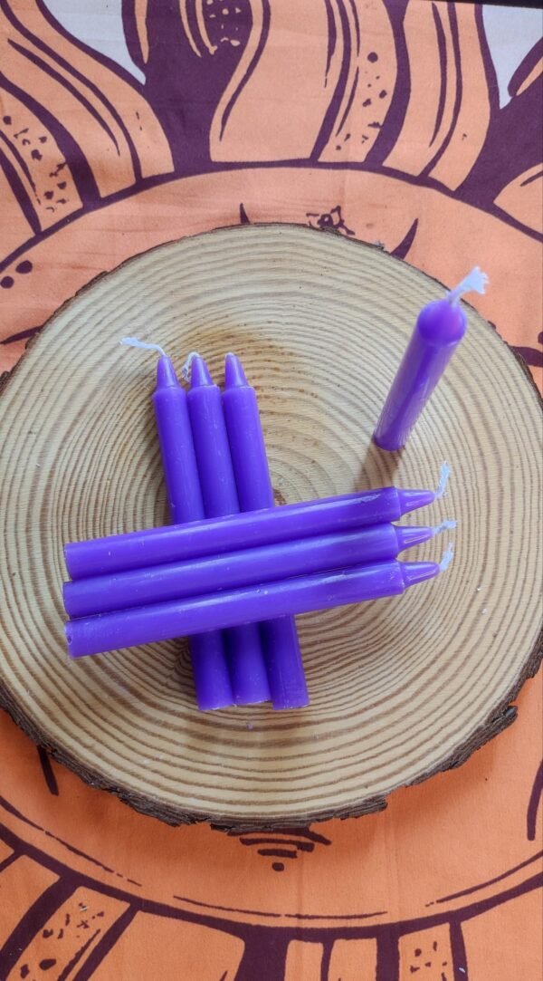 Vela de Soja Pequeña para Rituales: Morado - Imagen 2