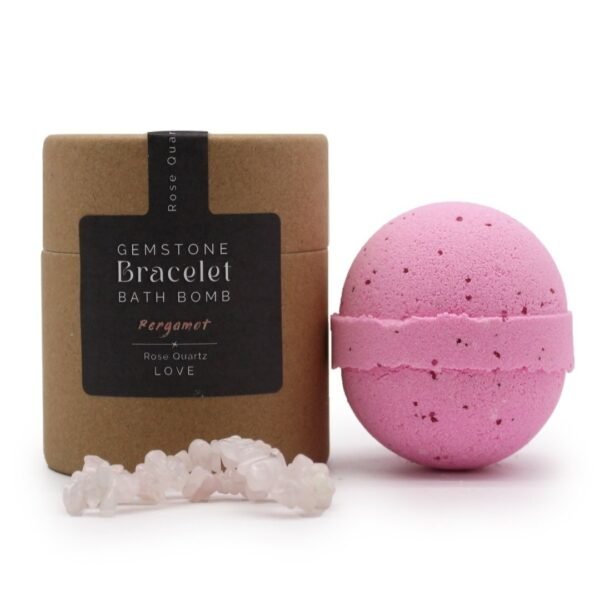 Bomba de Baño con Pulsera de Cuarzo Rosa - Bergamota