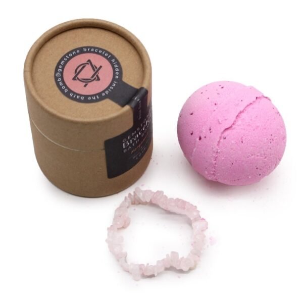 Bomba de Baño con Pulsera de Cuarzo Rosa - Bergamota - Imagen 2