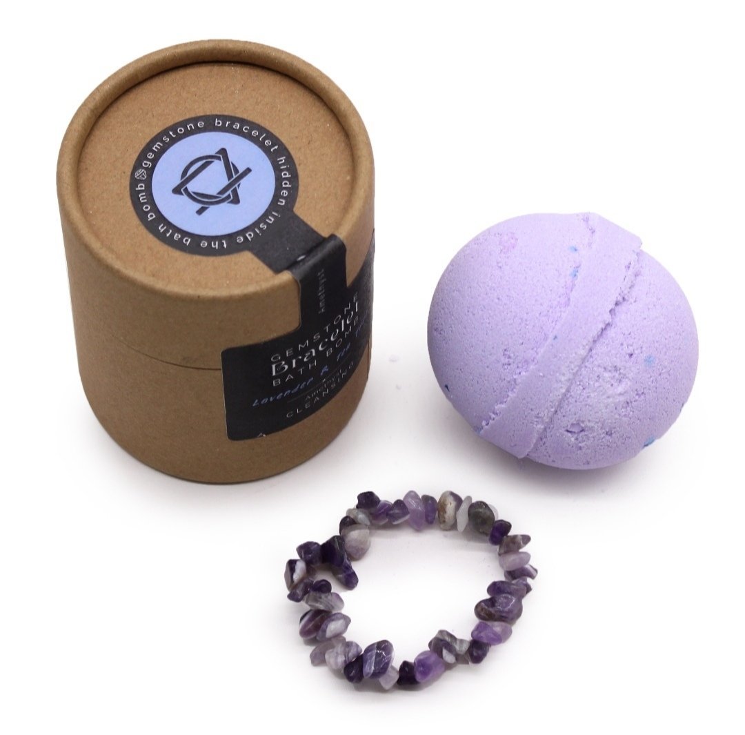 Bomba de Baño con Pulsera de Amatista - Lavanda y Árbol de Té - Imagen 2