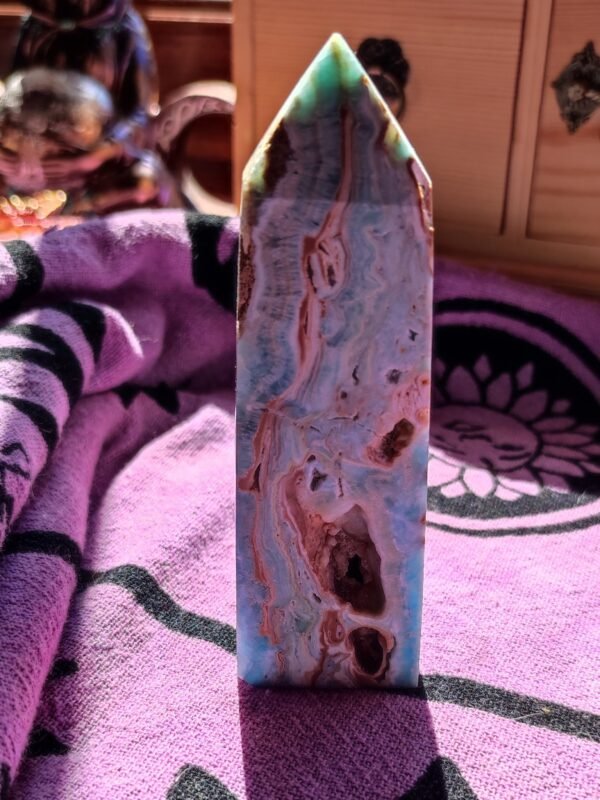 Torre de Aragonito Azul – Calcita Caribe Mediana